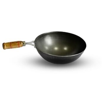 Orgatma Pure Iron Kadai with Wooden Handle – Traditional Cooking Made Easy